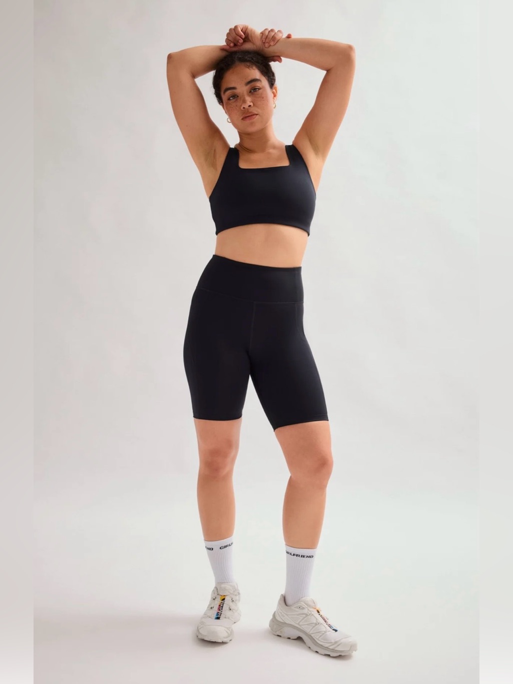 Girlfriend Collective Black High Rise Bike Shorts Size Small